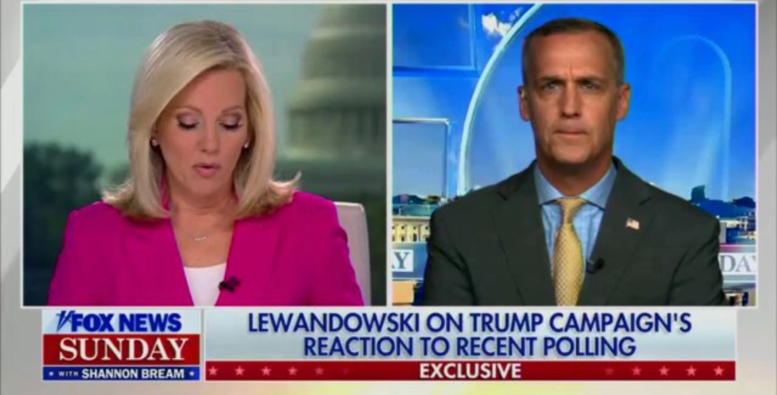 Corey Lewandowski gets angry with Fox News host while discussing hot mics during the upcoming presidential election between Kamala Harris and Donald Trump